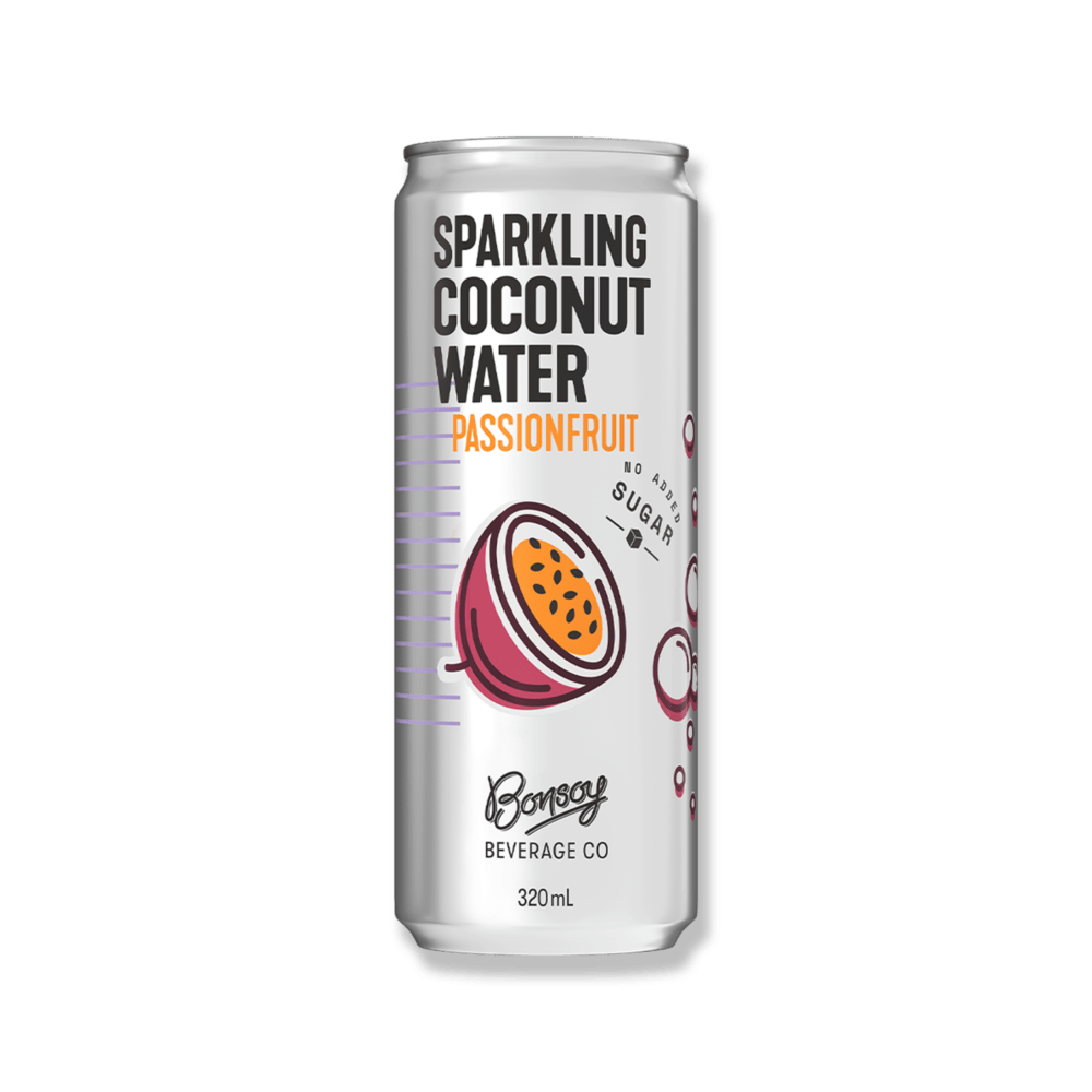 Bonsoy Organic Sparkling Coconut Water Passionfruit 320ml