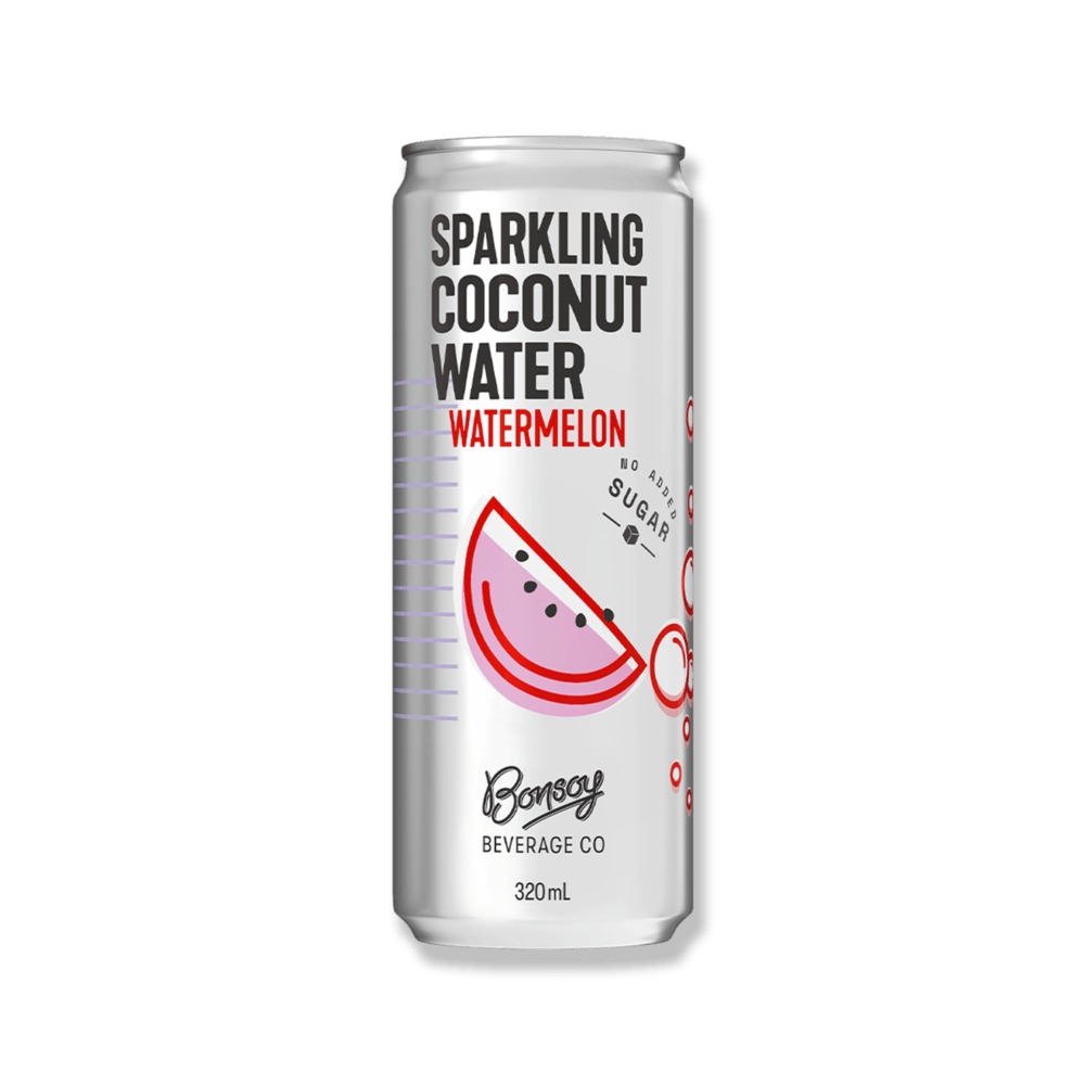 Bonsoy Organic Sparkling Coconut Water Watermelon 320ml