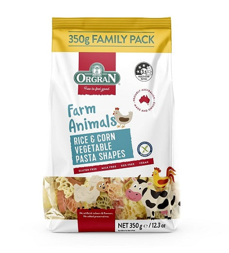 Orgran Rice & Corn Farm Animals Pasta 350g