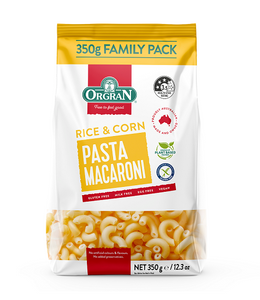 Orgran Rice & Corn Pasta Macaroni 350g