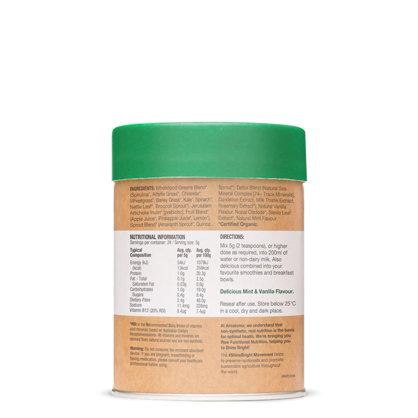 Amazonia Raw Prebiotic Greens 120gm