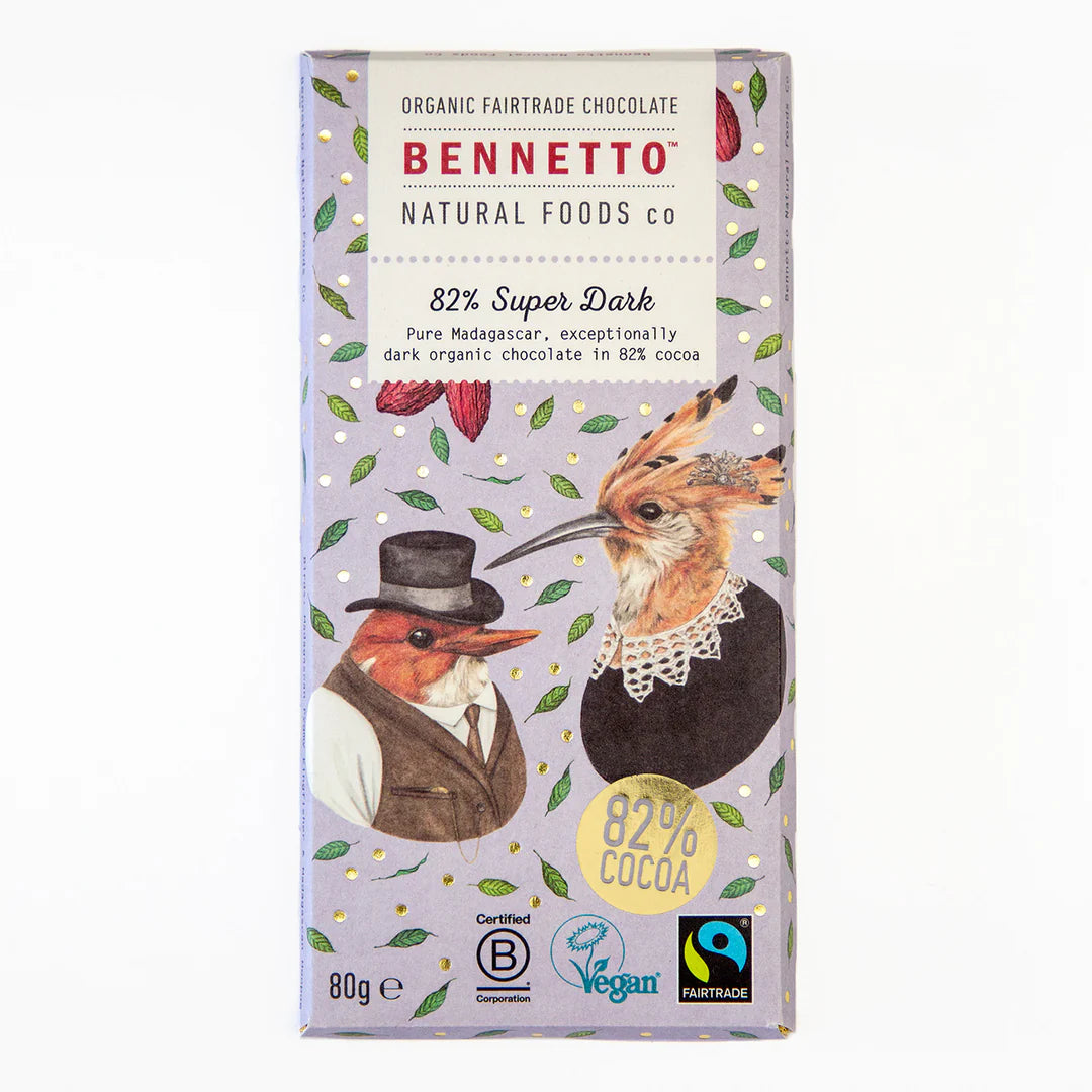 Bennetto 82% Super Dark - 80g bars