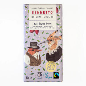 Bennetto 82% Super Dark - 80g bars