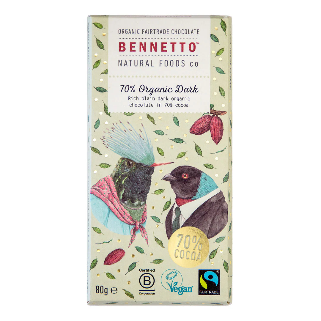 Bennetto 70% Organic Dark - 80g bar