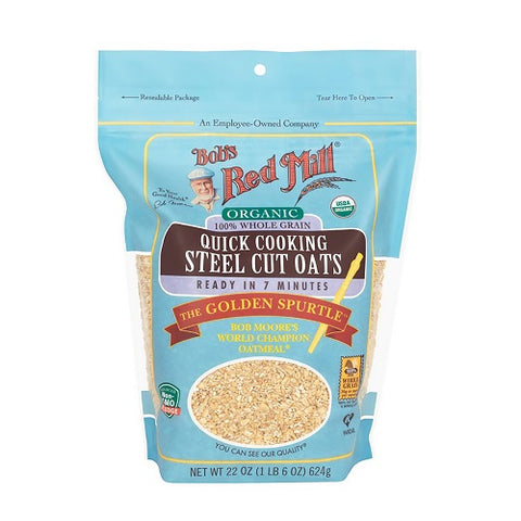 Bob's Red Mill Organic Quick Cooking Steel Cut Oats 680gm (the Golden Spurtle)