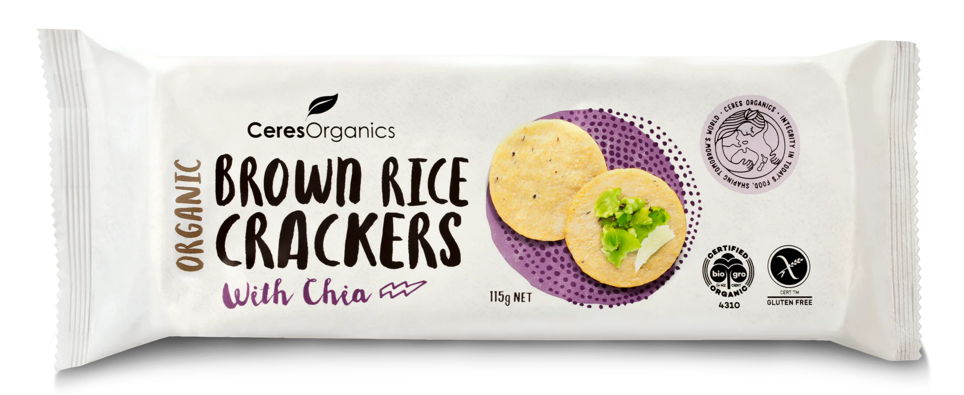 Ceres Organics Brown Rice Crackers w Chia