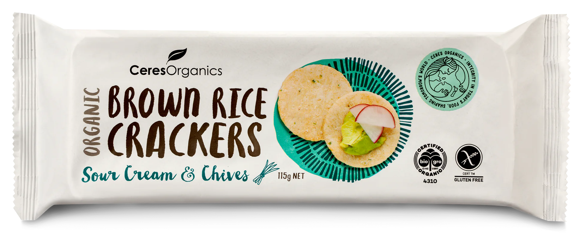 Ceres Organics Brown Rice Crackers Sour Cream & Chives