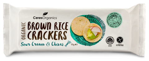 Ceres Organics Brown Rice Crackers Sour Cream & Chives