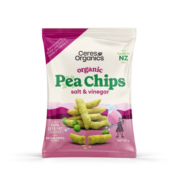 Ceres Organics Organic Pea Chips, Salt & Vinegar - 100g