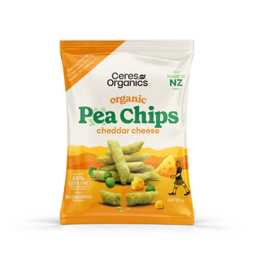 Ceres Organics Organic Pea Chips, Cheddar Cheese - 100g