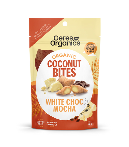 Ceres Organics Organic Coconut Bites, White Choc Mocha 60g - 20% off