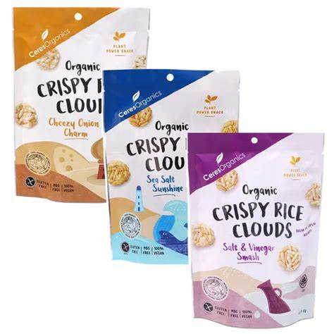 Ceres Organics Organic Crispy Rice Clouds, Sea Salt - 50g