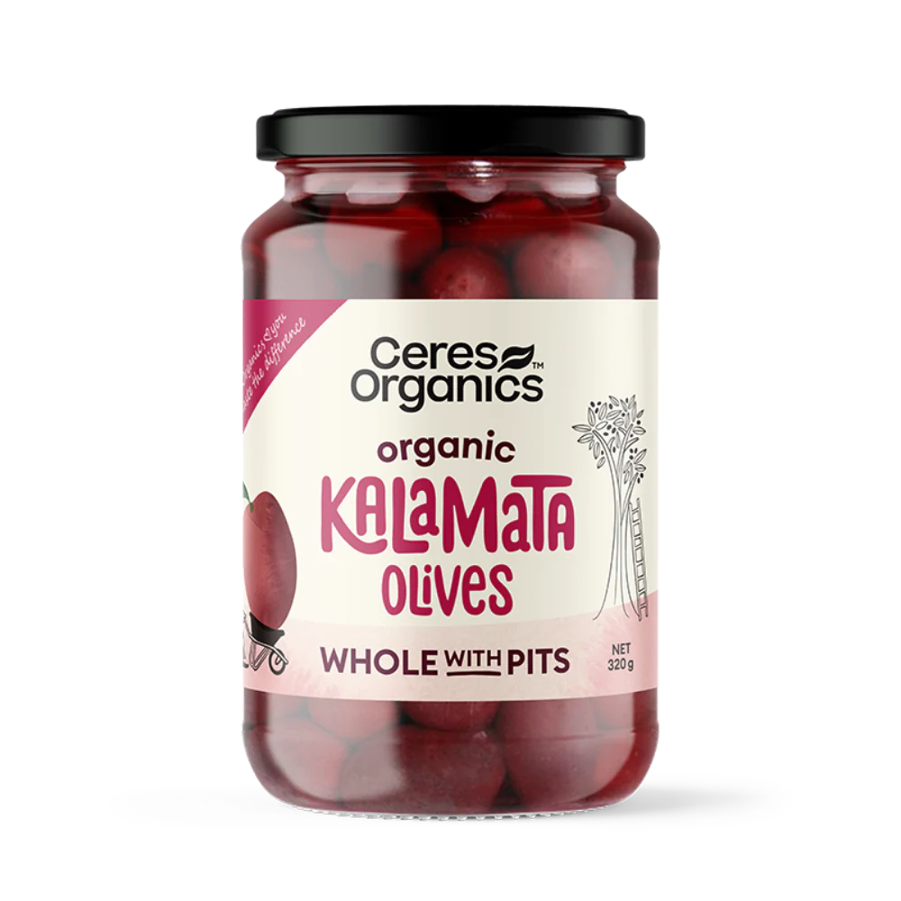 Ceres Organics Kalamata Olives, Whole (with pits) - 320g - 20% off