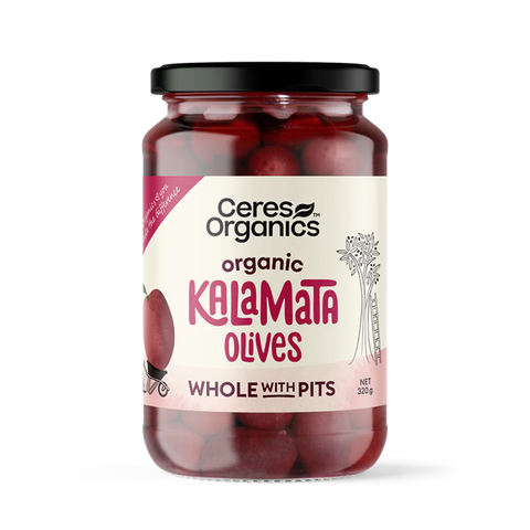 Ceres Organics Kalamata Olives, Whole (with pits) - 320g - 20% off