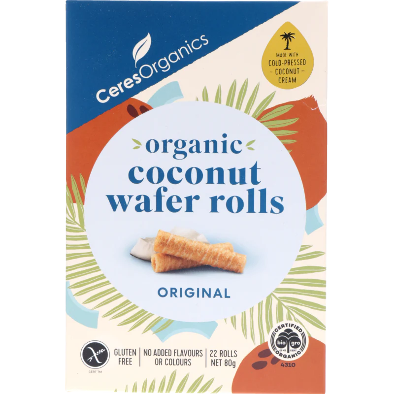 Ceres Organics Organic Coconut Wafer Rolls, Original 80g - 20% off