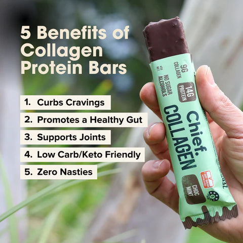 Chief Collagen Protein Choc Mint Bar 45gm - 20% off