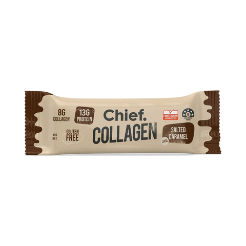 Chief Collagen Protein Choc Salted Caramel Bar 45gm - 20% off