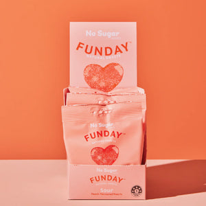 Funday Natural Sweets Sour Peach Hearts 50g