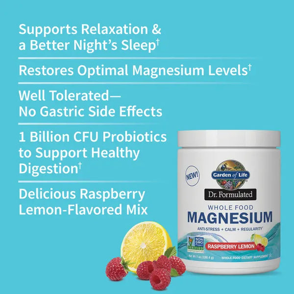 Garden of Life Dr. Formulated Magnesium Powder - Raspberry Lemon 421gm