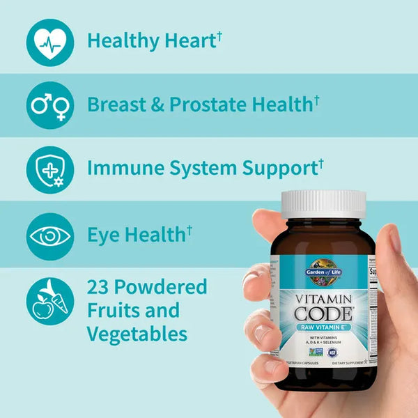 Garden of Life Vitamin Code Raw Vitamin E 60 Capsules