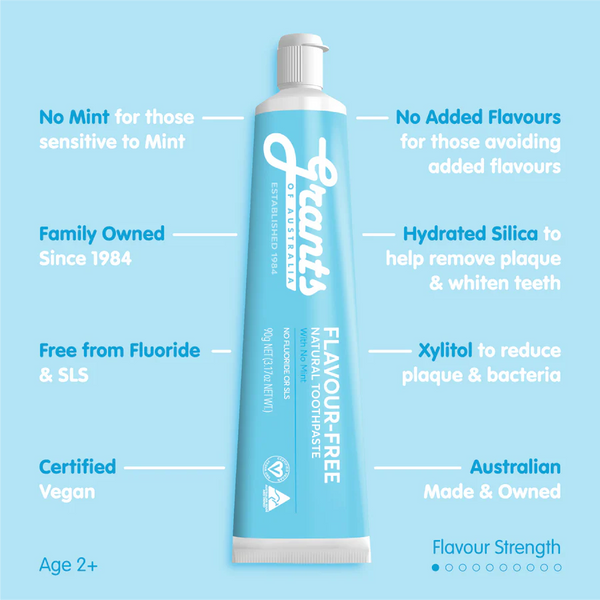 Grants Flavour Free Natural Toothpaste - Fluoride Free - 90g