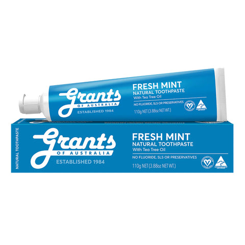 Grants Fresh Mint Natural Toothpaste - Fluoride Free - 110g