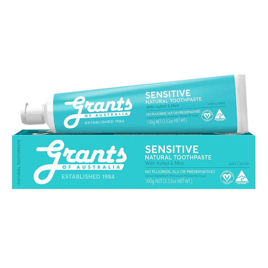 Grants Sensitive Natural Toothpaste - Fluoride Free - 100g