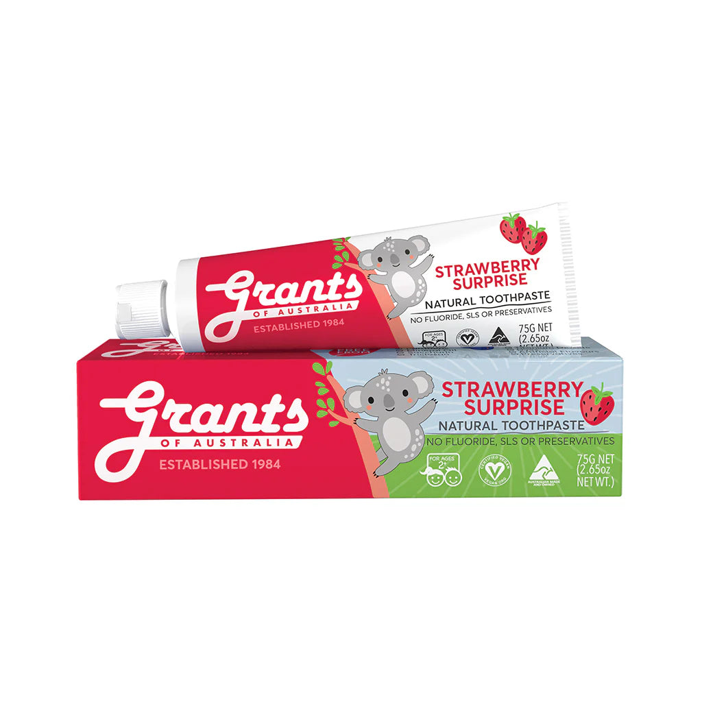 Grants Strawberry Surprise Kids Natural Toothpaste - Fluoride Free - 75g