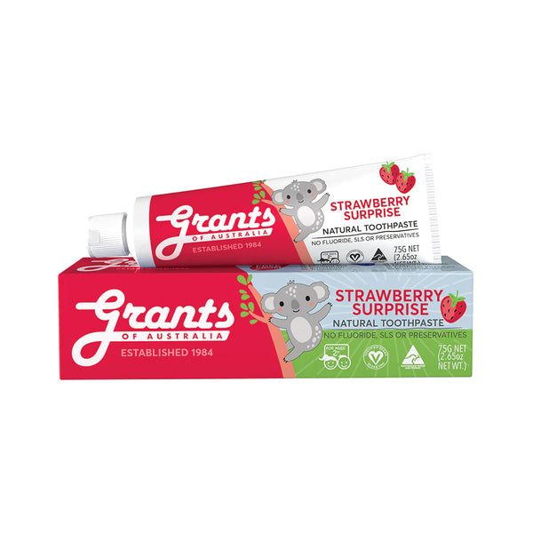 Grants Strawberry Surprise Kids Natural Toothpaste - Fluoride Free - 75g