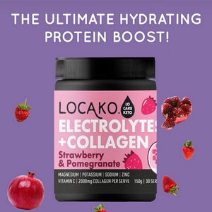 Locako Electrolytes + Collagen Strawberry and Pomegranate 150gm