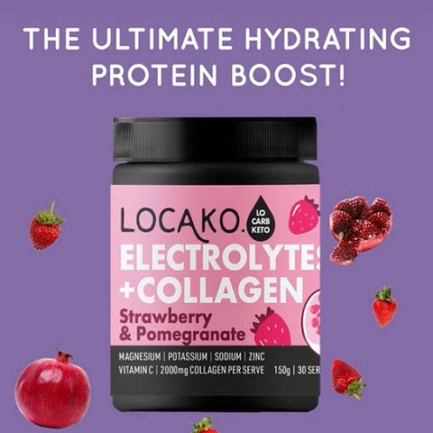 Locako Electrolytes + Collagen Strawberry and Pomegranate 150gm