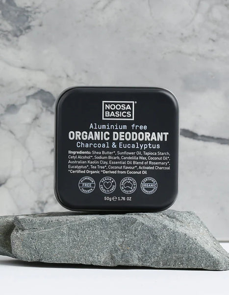 Noosa Basic Organic Deodorant Cream 50gm tin - with Activated Charcoal