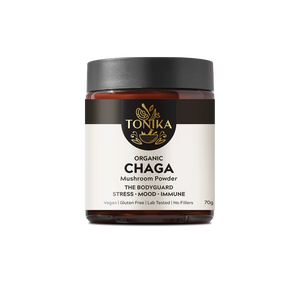 Tonika Organic Chaga Mushroom Powder Glass Jar - THE BODYGUARD