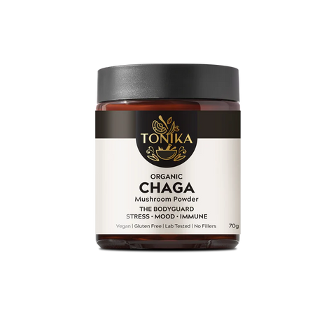 Tonika Organic Chaga Mushroom Powder Glass Jar - THE BODYGUARD