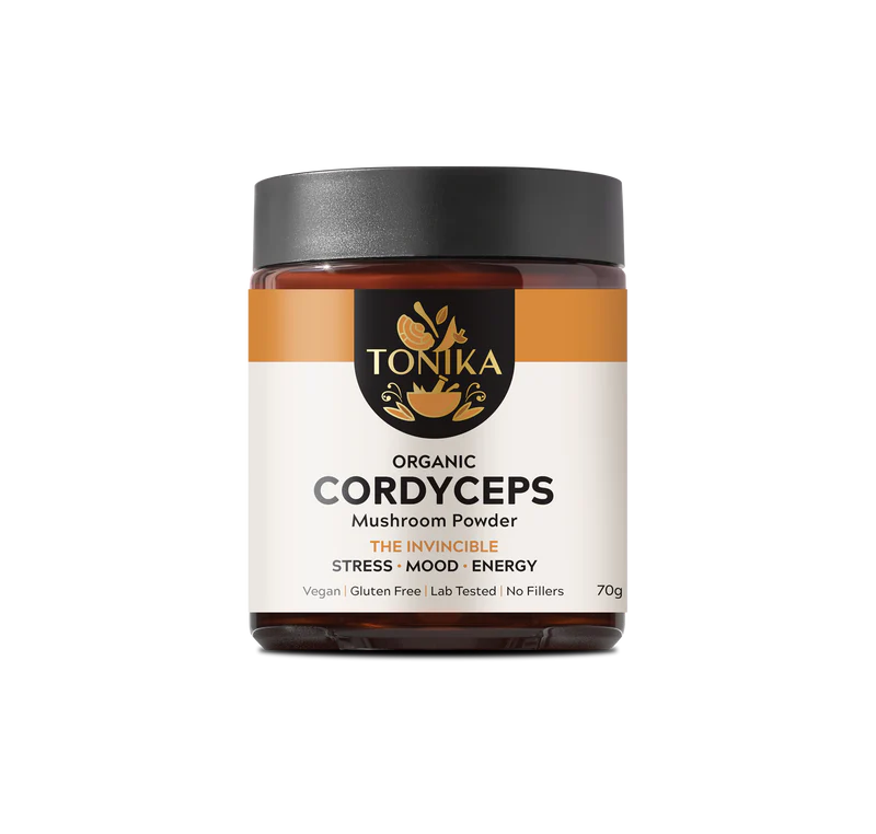 Organic Cordyceps Mushroom Powder Glass Jar 70gm - THE INVINCIBLE