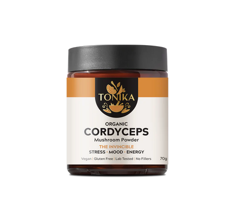 Organic Cordyceps Mushroom Powder Glass Jar 70gm - THE INVINCIBLE