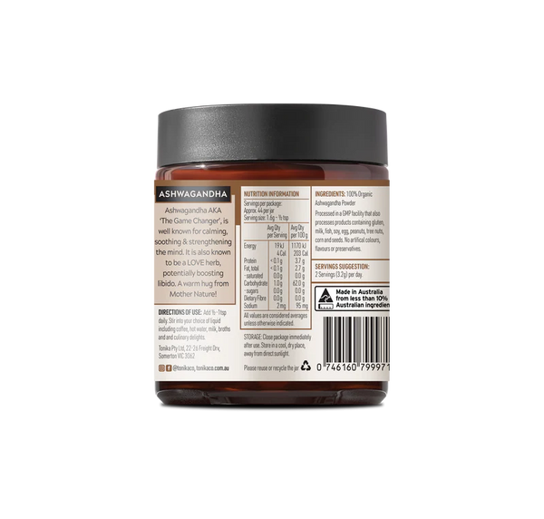 Tonika Organic Ashwagandha Powder Glass Jar - THE GAME CHANGER