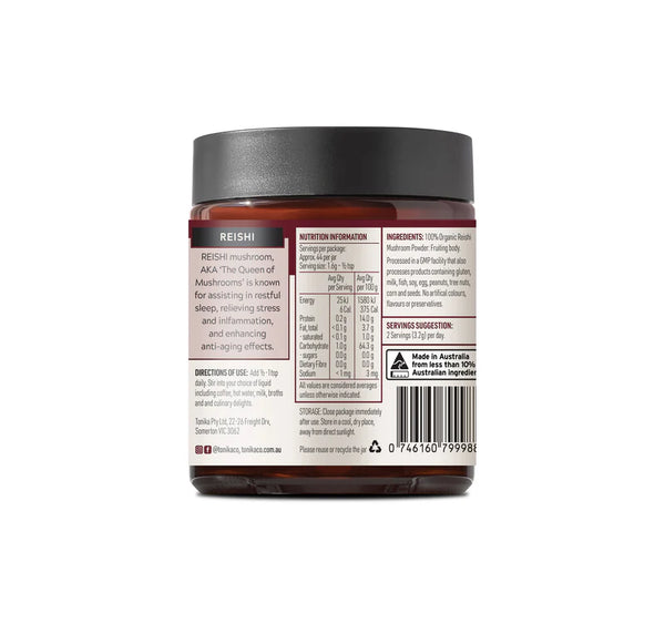 Tonika Organic Reishi Mushroom Powder Glass Jar - THE SUPERHERO