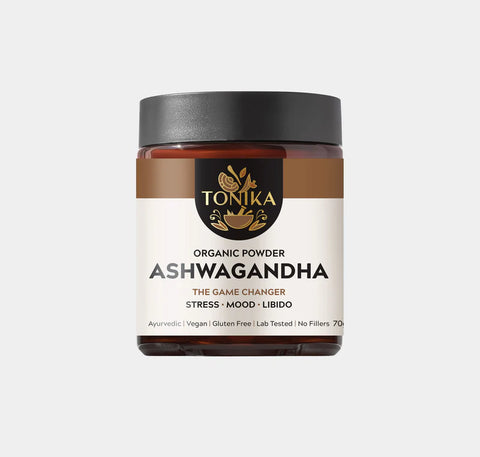 Tonika Organic Ashwagandha Powder Glass Jar - THE GAME CHANGER